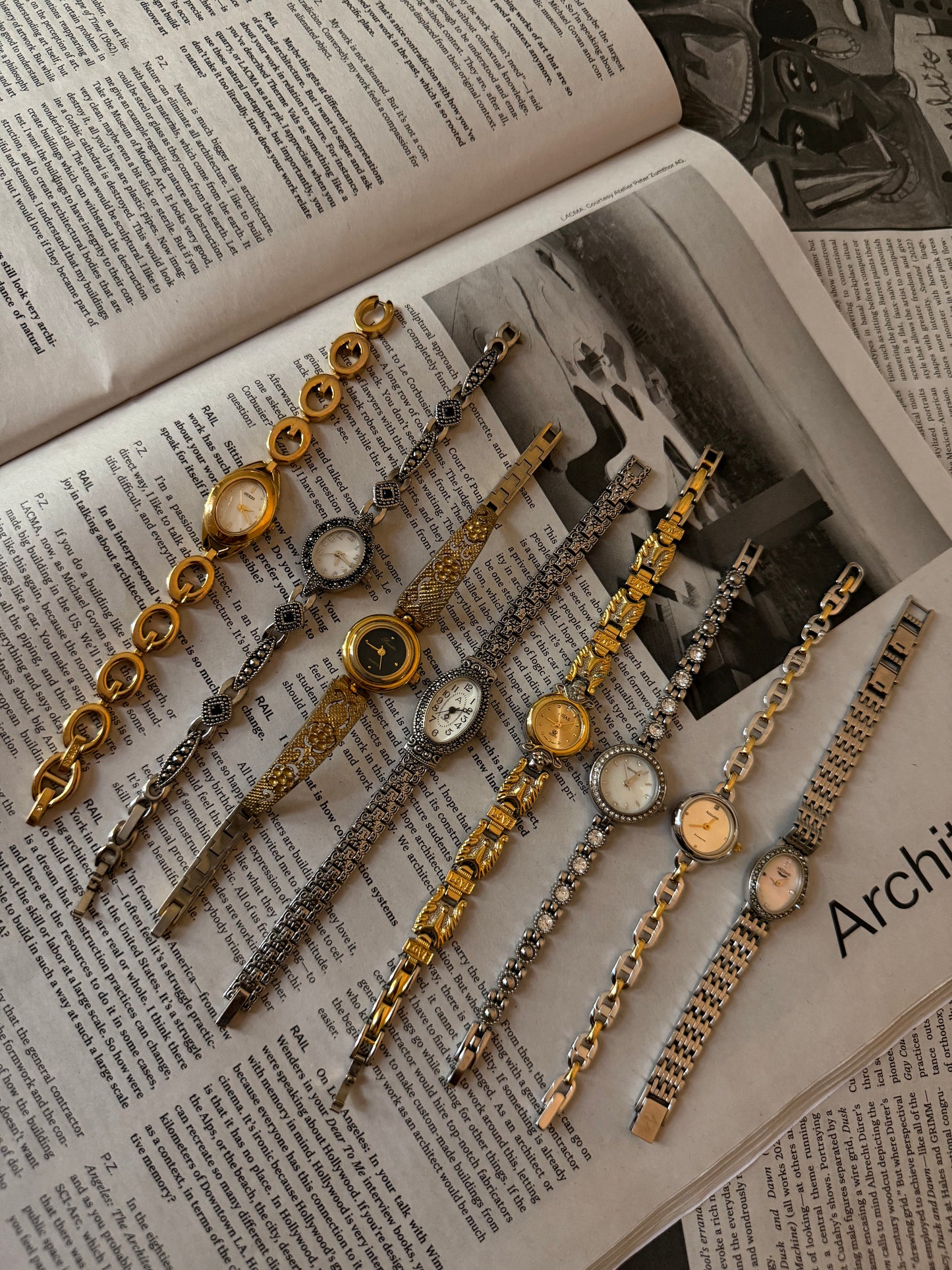 Silver slim circle embellished watch