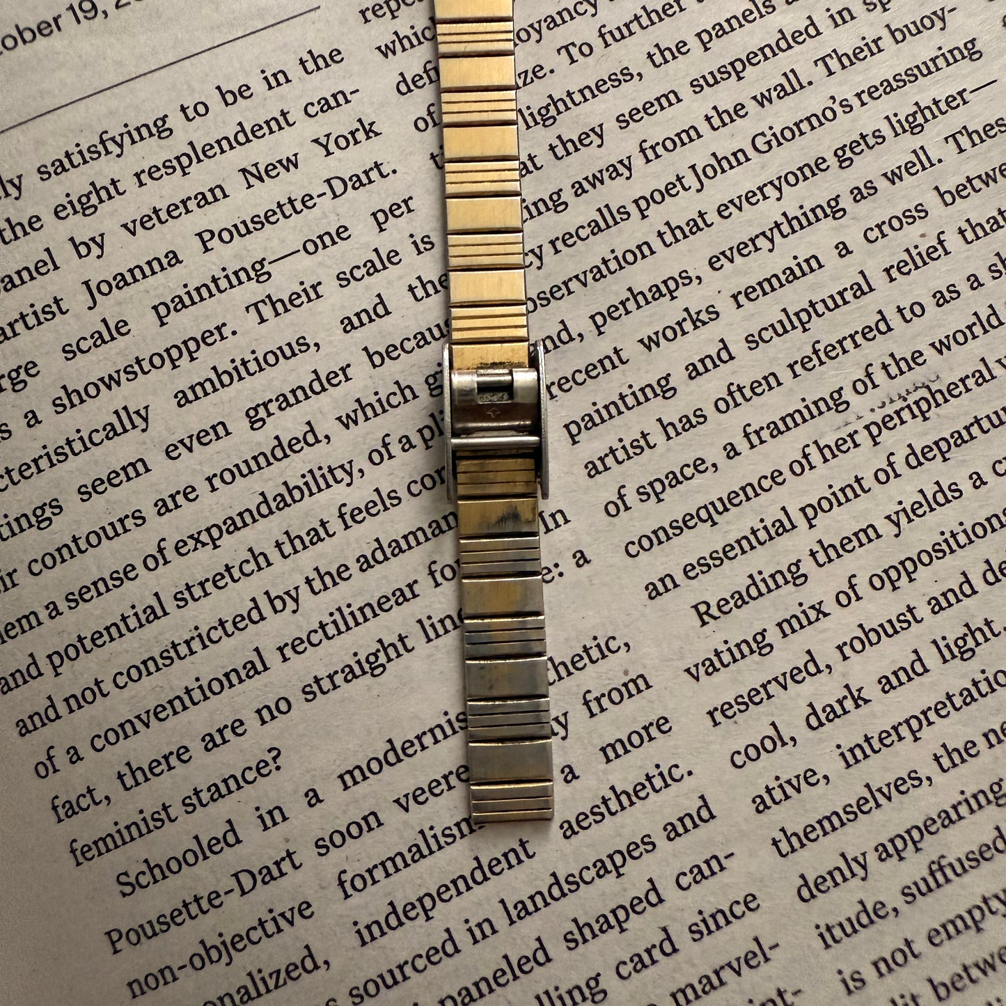 Gold square stacked detail minimal watch