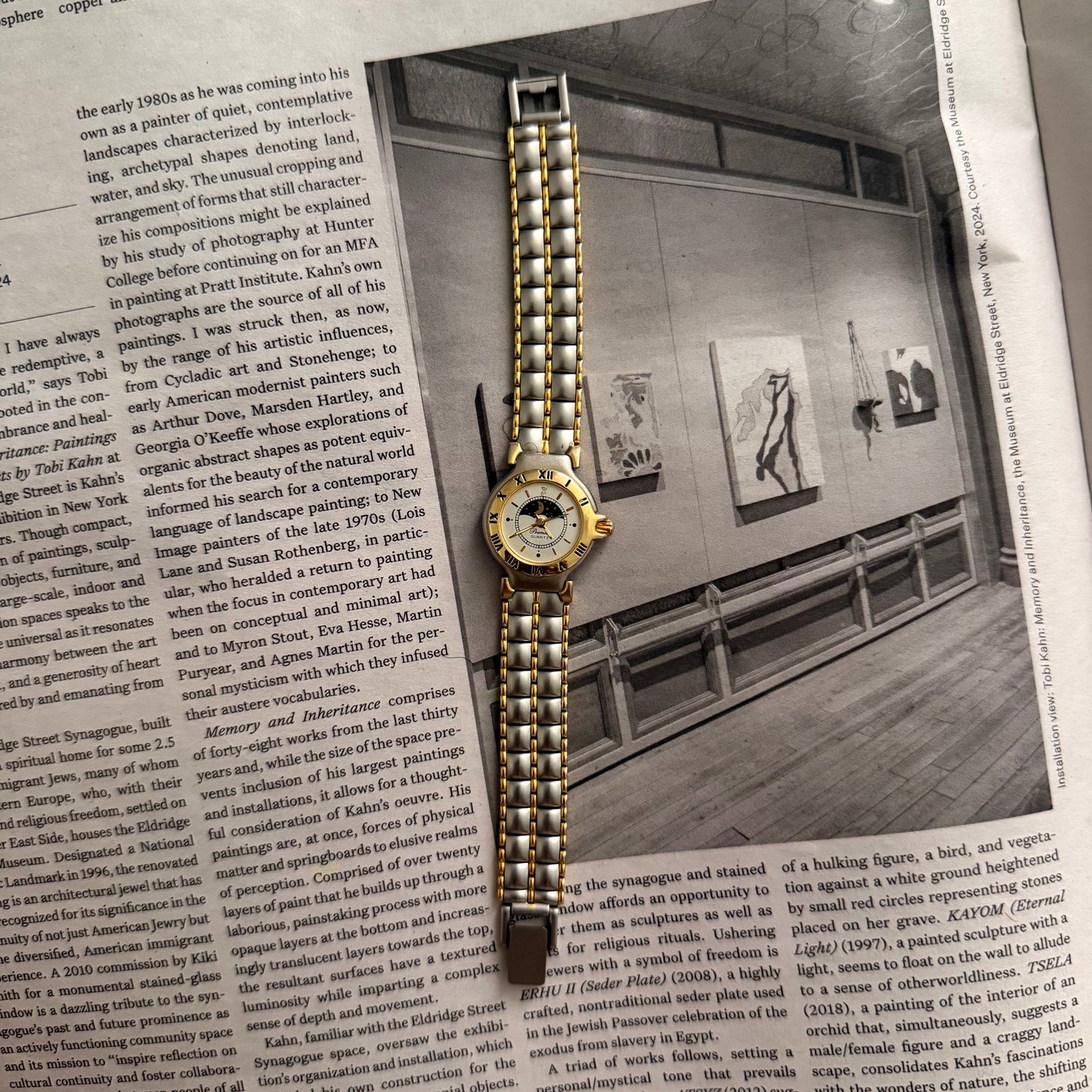 Two tone matte puffer band watch