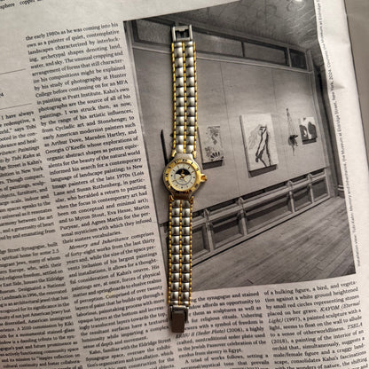 Two tone matte puffer band watch