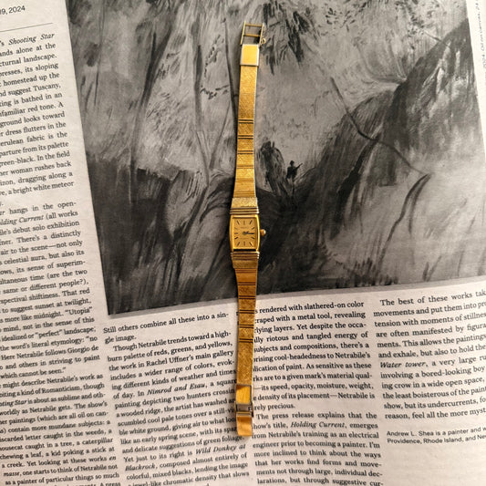 Gold slim square minimal watch